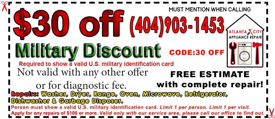 Appliance Repair Coupons Deals Offers - Atlanta Appliance Repair
