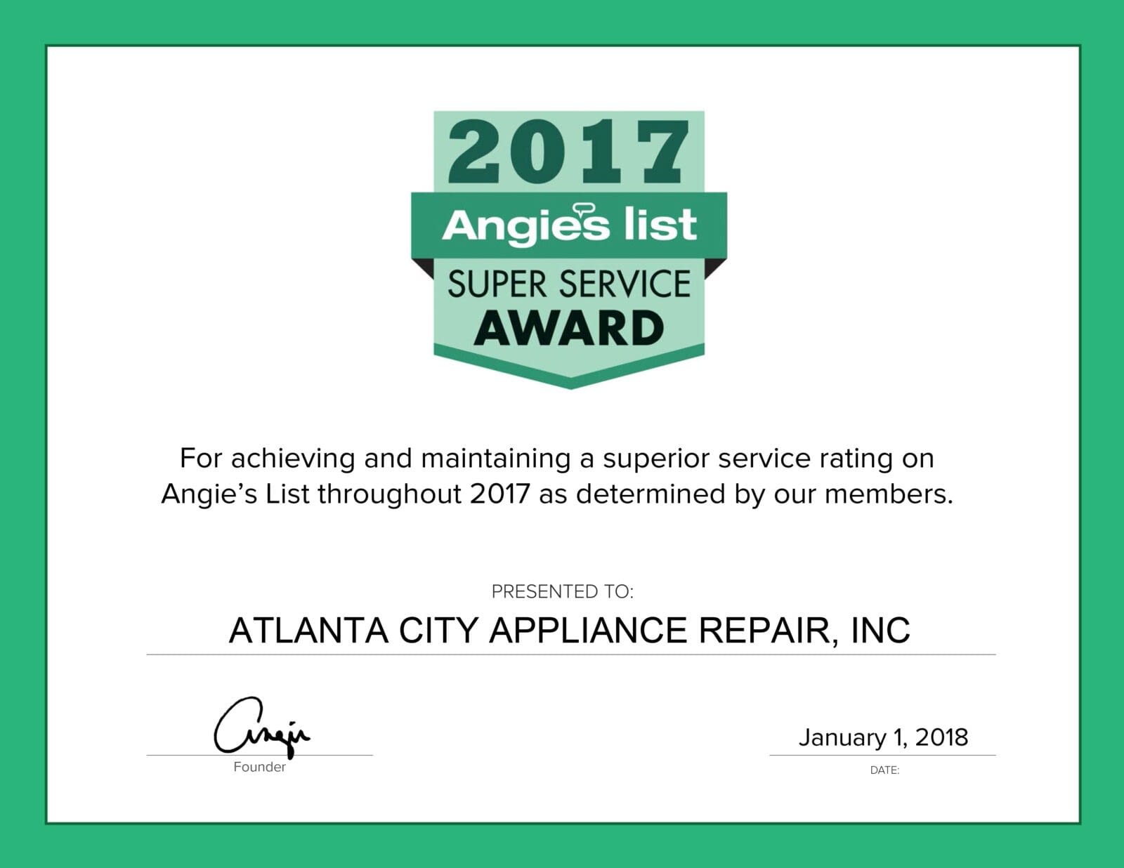 Appliance Repair Awards Atlanta Appliance Repair